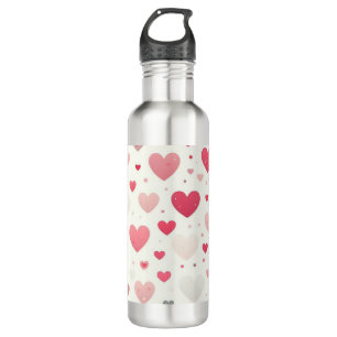 Colorful Valentine's day heart Stainless Steel Water Bottle