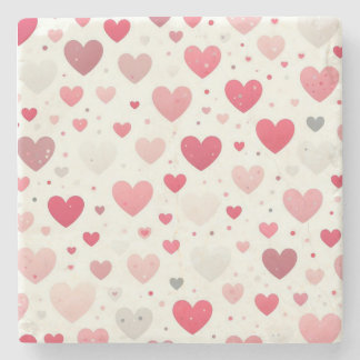 Colorful Valentine's day heart Stone Coaster
