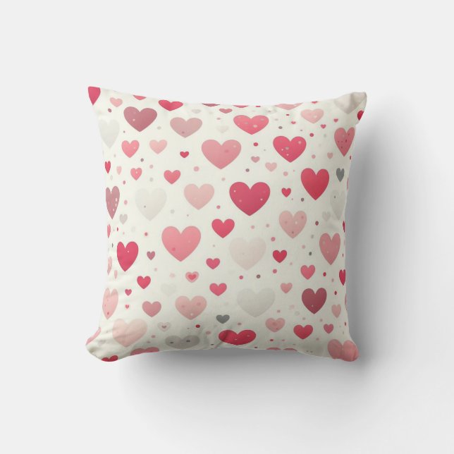Colorful Valentine's day heart Throw Pillow (Front)