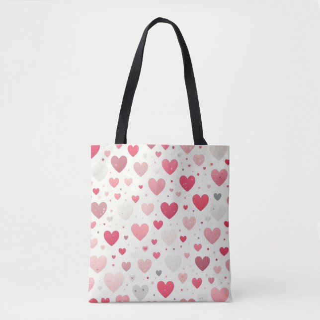 Colorful Valentine's day heart Tote Bag (Front)