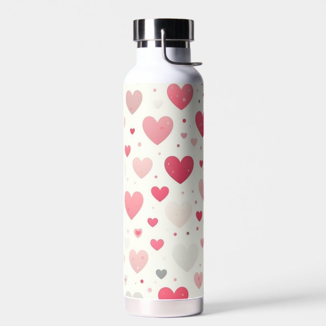 Colorful Valentine's day heart Water Bottle (Left)