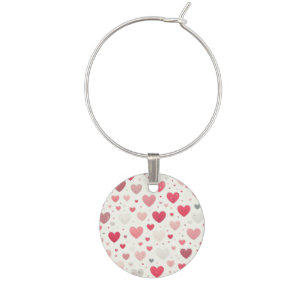Colorful Valentine's day heart Wine Charm