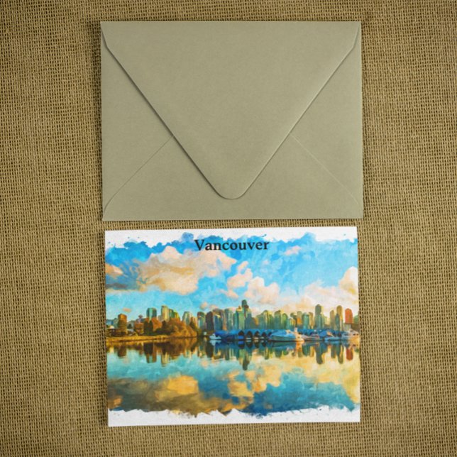 Colorful Vancouver Canada Panorama View Postcard (Colorful Vancouver Canada Panorama View Postcard)