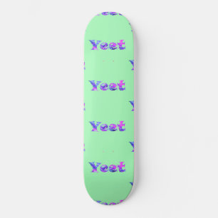 Colorful Vaporwave Yeet Text Yeeted Viral Phrase Skateboard