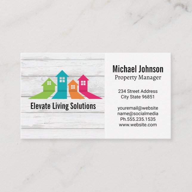 Colorful Variation of Houses Business Card (Front)