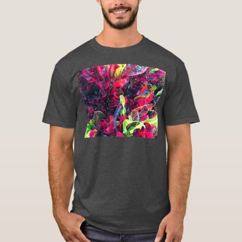 Colorful variegated croton plant T_Shirt