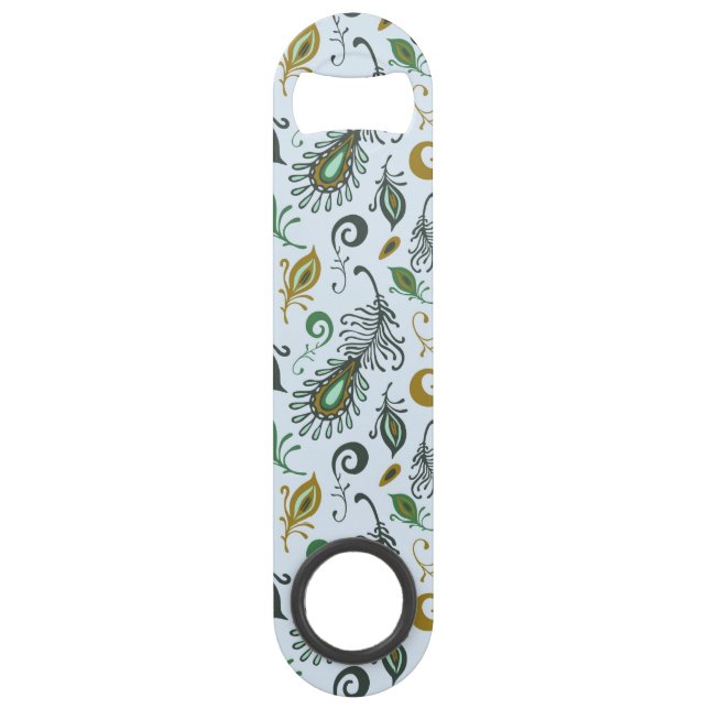 Colorful Various Feathers Bar Key (Front)