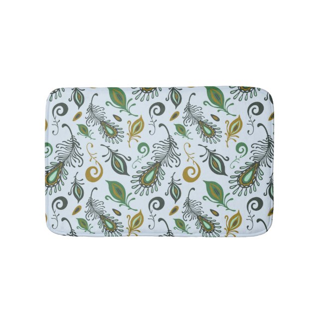 Colorful Various Feathers Bathroom Mat (Front)