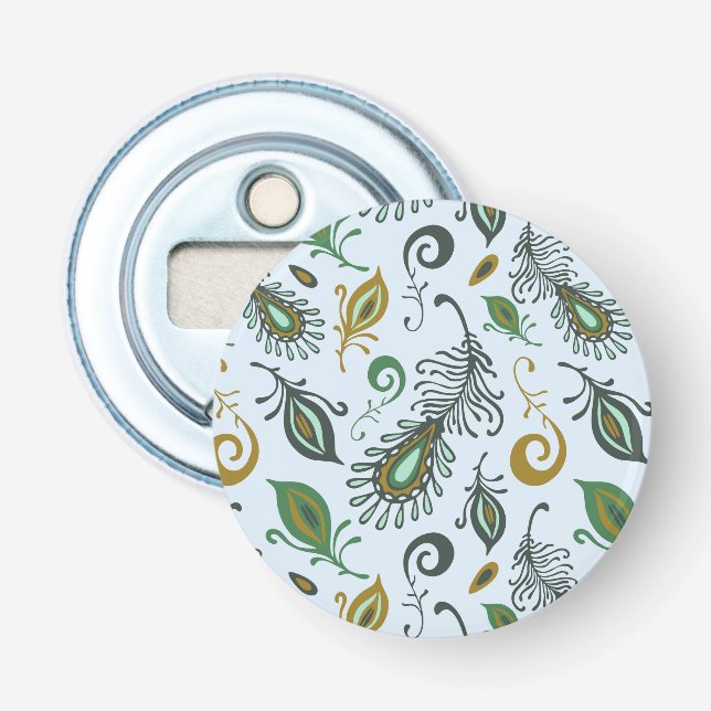 Colorful Various Feathers Bottle Opener (Front)