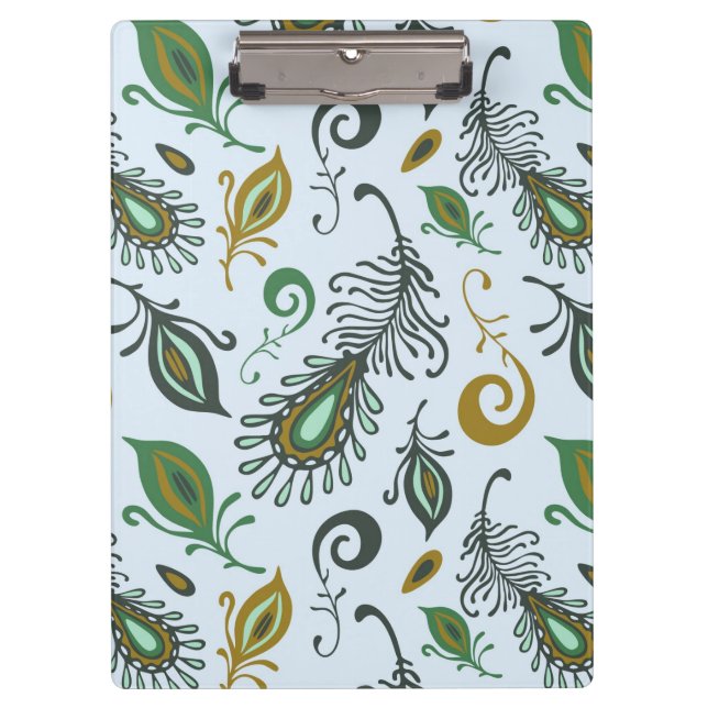 Colorful Various Feathers Clipboard (Front)