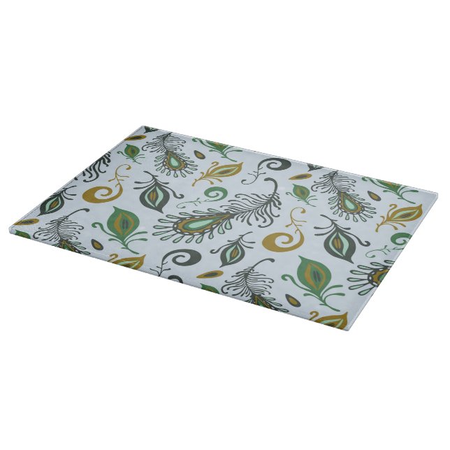 Colorful Various Feathers Cutting Board (Corner)