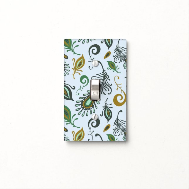 Colorful Various Feathers Light Switch Cover (In Situ)