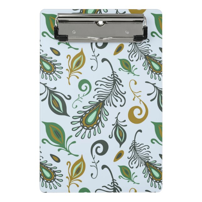 Colorful Various Feathers Mini Clipboard (Front)