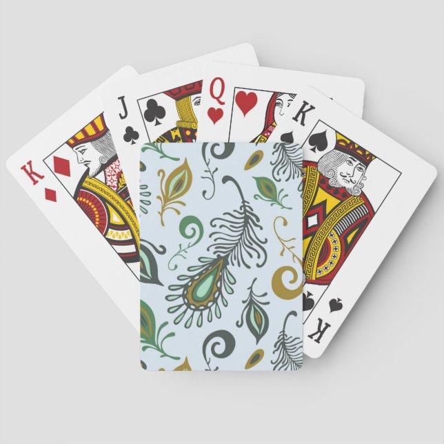 Colorful Various Feathers Poker Cards (Back)