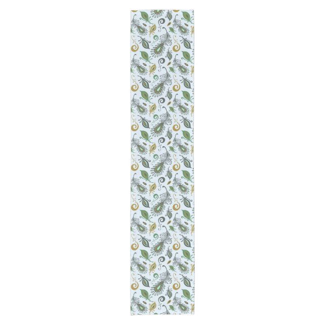 Colorful Various Feathers Short Table Runner (Front)