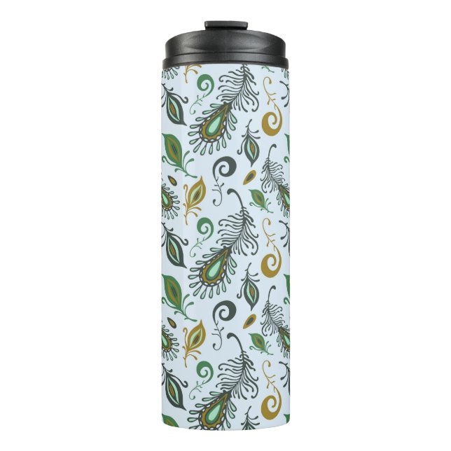 Colorful Various Feathers Thermal Tumbler (Front)