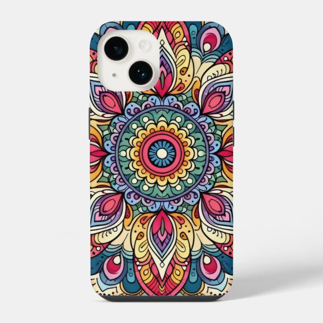 Colorful Vector Abstract Mandala Pattern Iphone Case (Back)