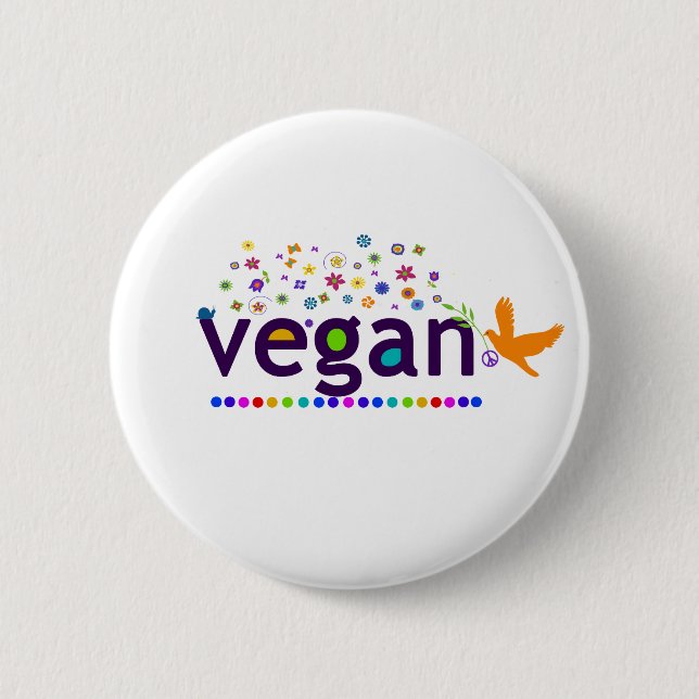 Colorful Vegan Button (Front)