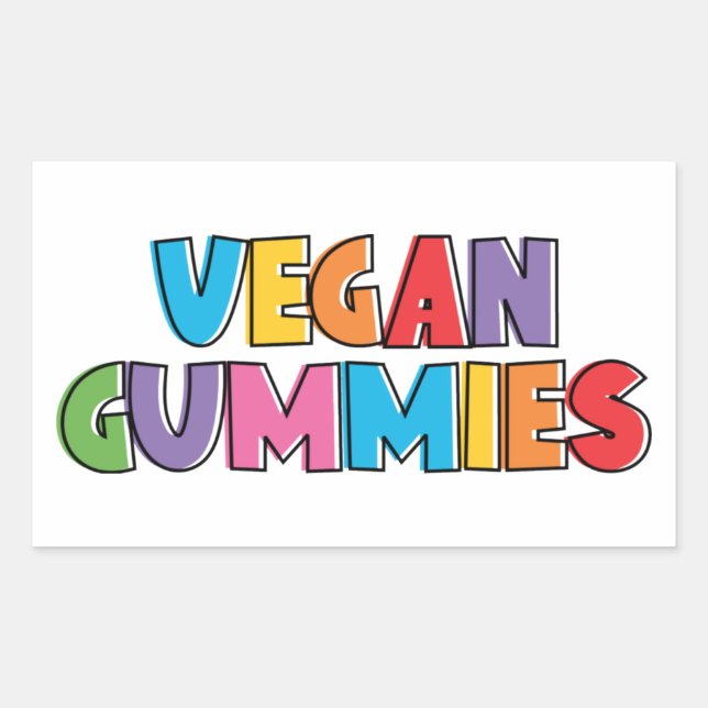 Colorful Vegan Gummies Rectangular Sticker (Front)