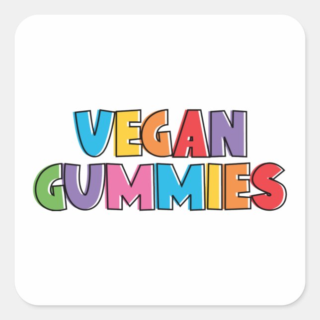 Colorful Vegan Gummies  Square Sticker (Front)