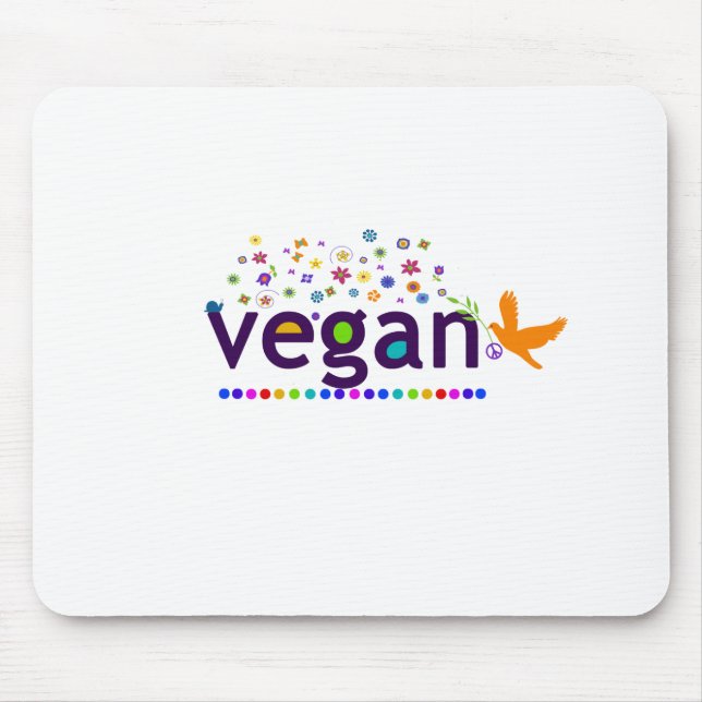 Colorful Vegan Mouse Pad (Front)