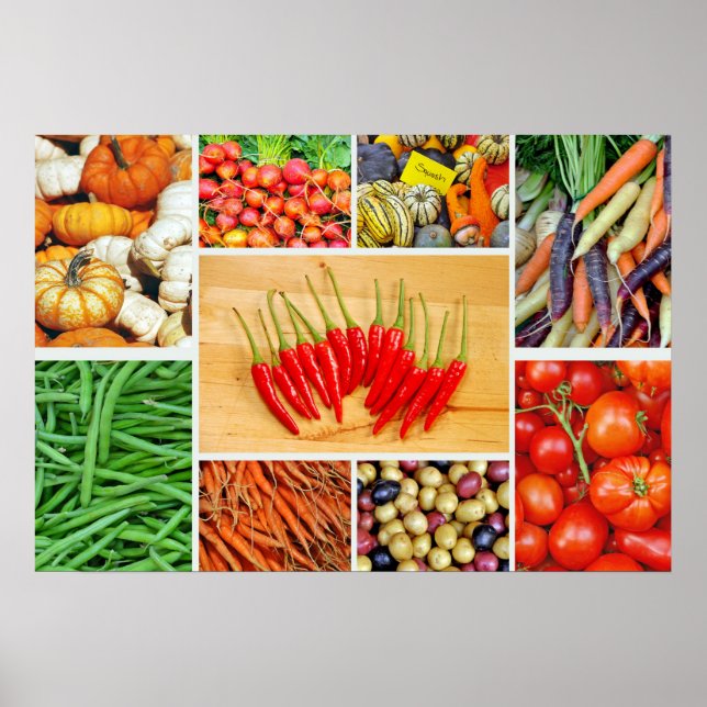 Colorful vegetable collage poster (Front)
