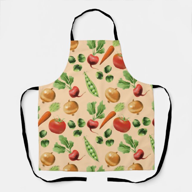 Colorful Vegetable Pattern Apron (Front)
