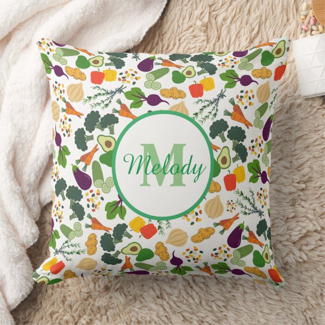 Colorful Vegetable Pattern Design Custom Gifts,  Throw Pillow (Blanket)