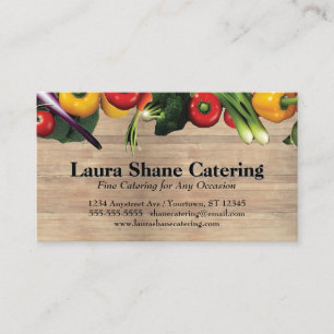 Colorful Vegetables Catering Restaurant Business Card