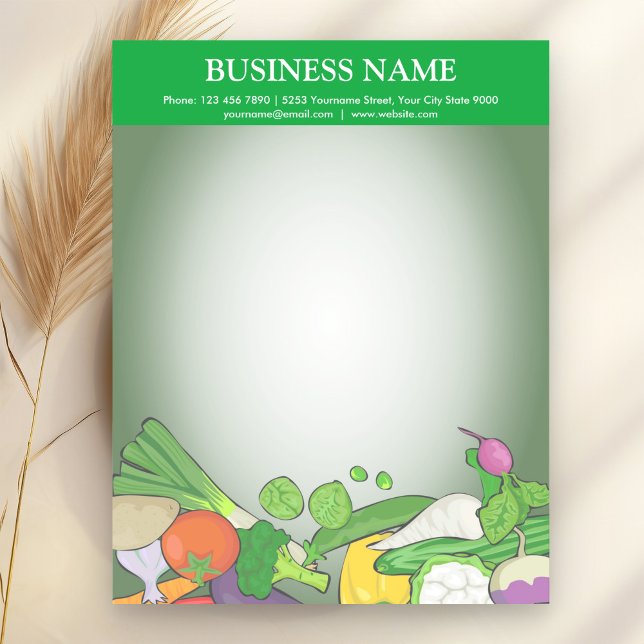 Colorful Vegetables | Grocery Store Letterhead (Creator Uploaded)