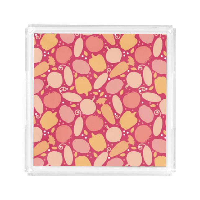 Colorful vegetables pattern acrylic tray (Front)