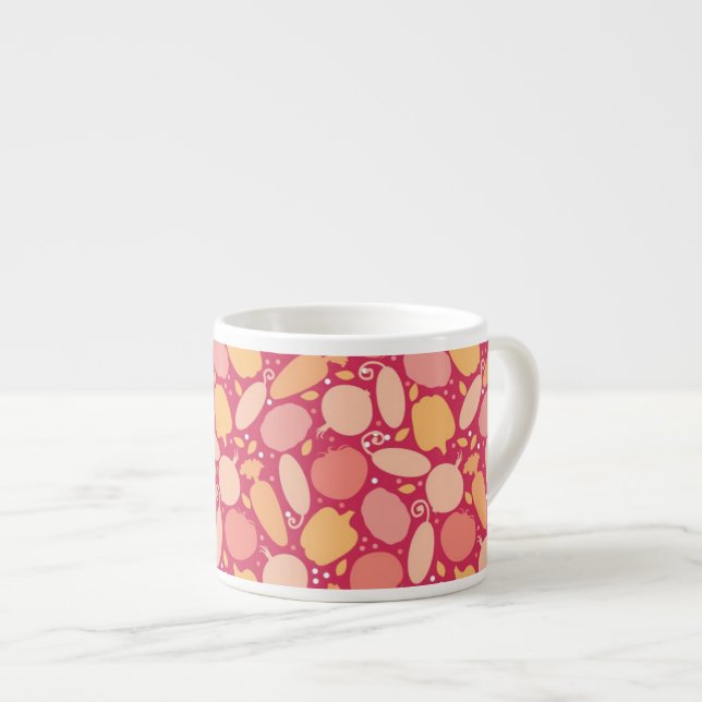 Colorful vegetables pattern espresso cup (Front Right)