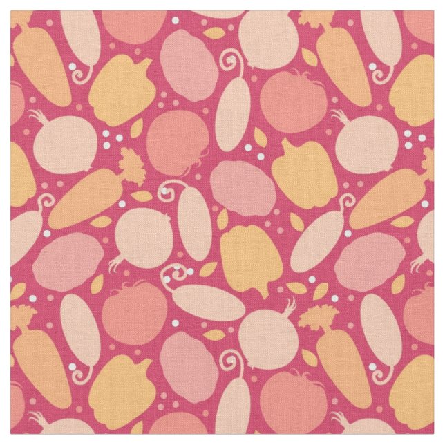 Colorful vegetables pattern fabric (Close Up)