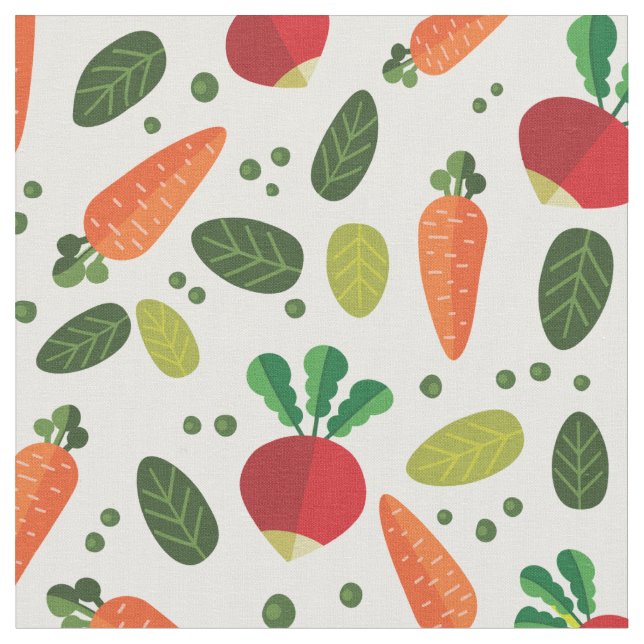 Colorful Vegetables Pattern Fabric (Close Up)