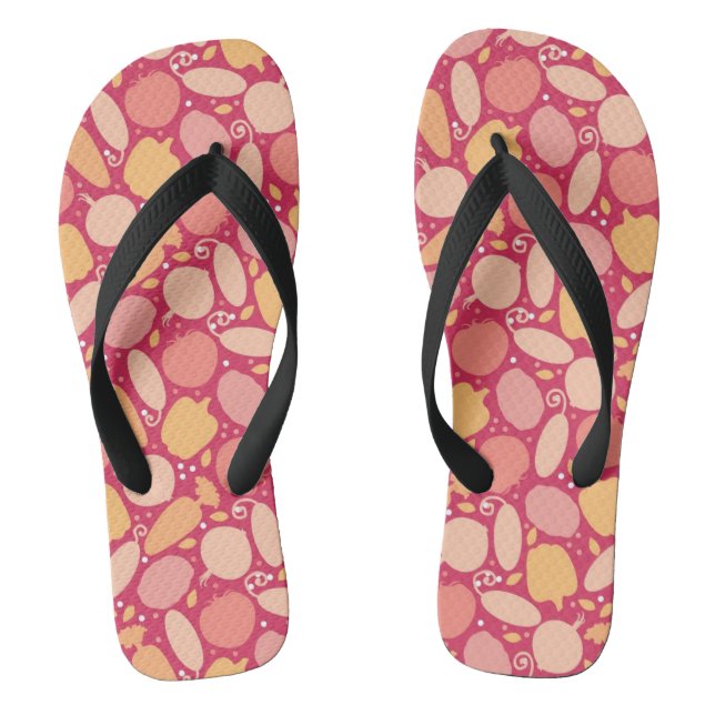 Colorful vegetables pattern flip flops (Footbed)