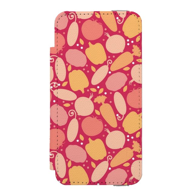 Colorful vegetables pattern incipio iPhone wallet case (Folio Front)