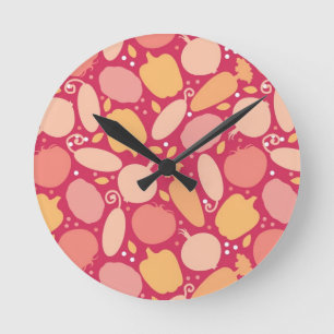 Colorful vegetables pattern round clock