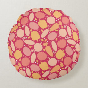Colorful vegetables pattern round pillow