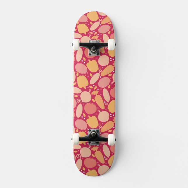 Colorful vegetables pattern skateboard (Front)