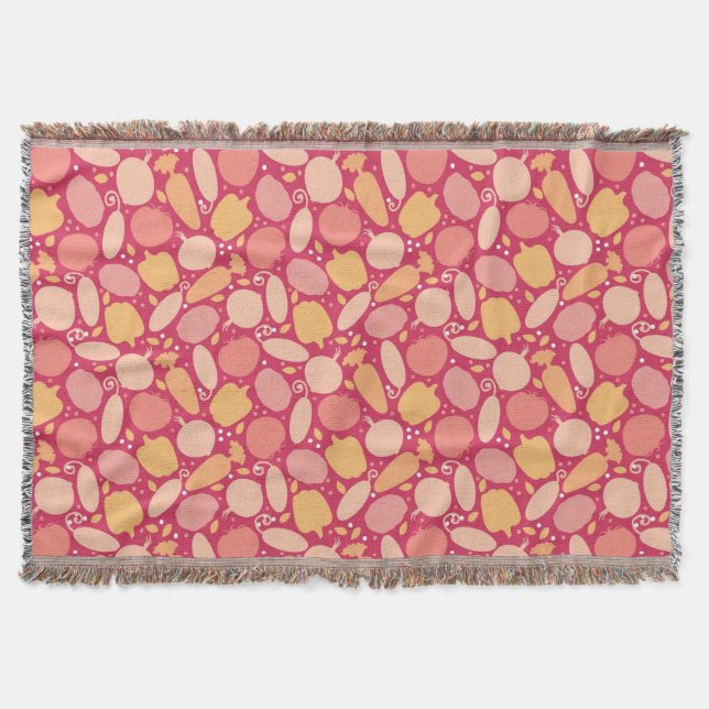 Colorful vegetables pattern throw blanket (Front)