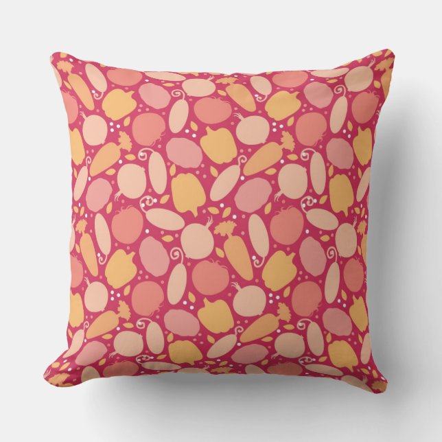 Colorful vegetables pattern throw pillow (Front)