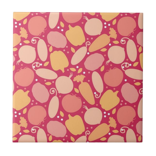 Colorful vegetables pattern tile (Front)