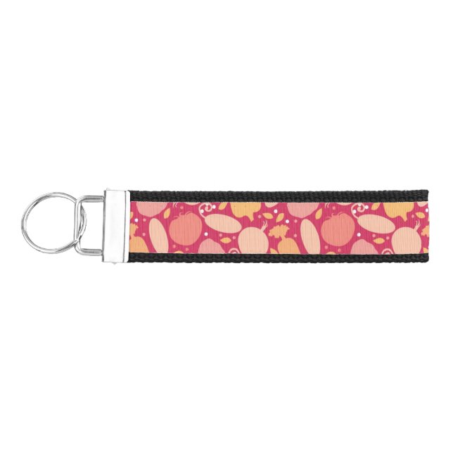 Colorful vegetables pattern wrist keychain (Keys on Left)