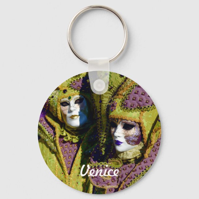 Colorful Venetian Couple Keychain (Front)