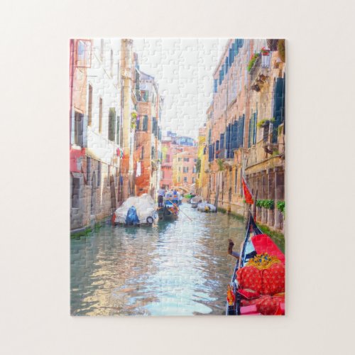 Colorful Venice Canal  gondola Venezia Italy Jigsaw Puzzle