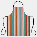 Colorful Vertical Retro Stripes  Apron