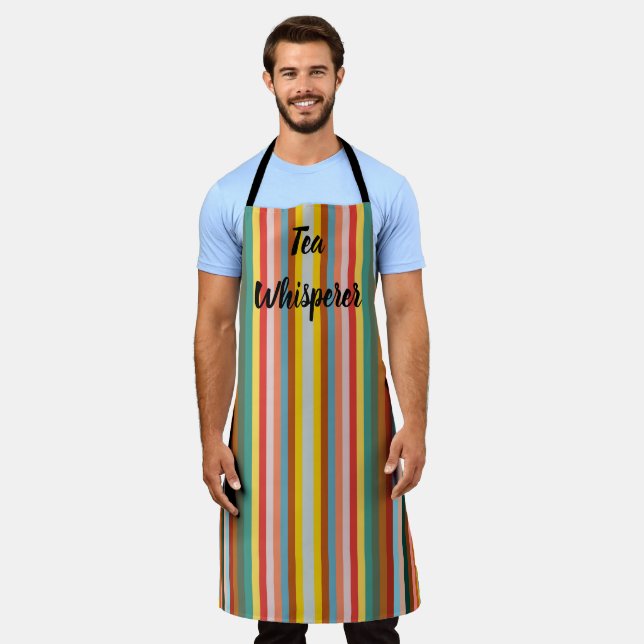Colorful Vertical Retro Stripes  Apron (Worn)