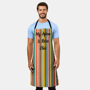 Colorful Vertical Retro Stripes Apron