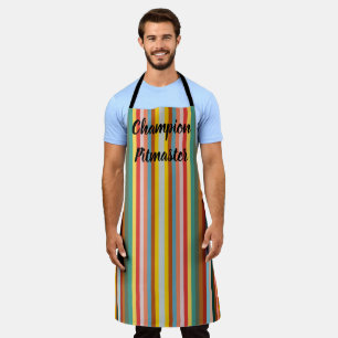Colorful Vertical Retro Stripes Apron