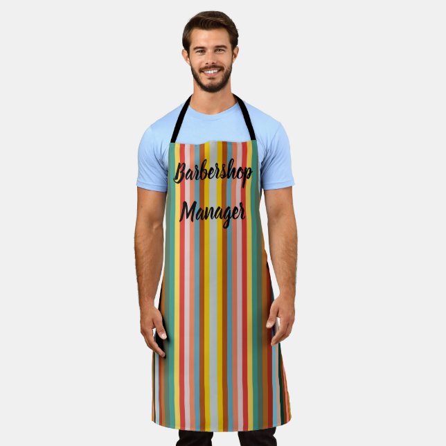 Colorful Vertical Retro Stripes  Apron (Worn)